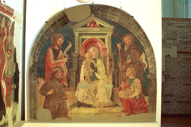 Madonna con Bambino, San Francesco d'Assisi, San Giovanni Battista, Sant'Antonio abate e San Venanzio